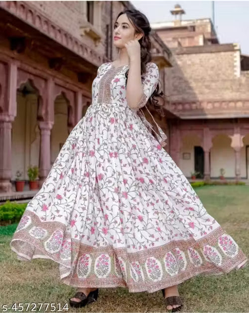 Women Rayon Printed Single Kurta | Casual & Office Wear | Three-Quarter Sleeves |  Long 50 Inch | S to 5XL | Made in India